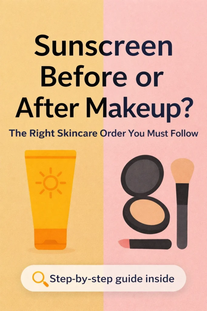 “Sunscreen Before or After Makeup? Correct Order Explained.”